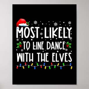 Het meest waarschijnlijke om Dans met Elves Kerstm Poster