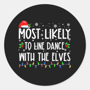 Het meest waarschijnlijke om Dans met Elves Kerstm Ronde Sticker