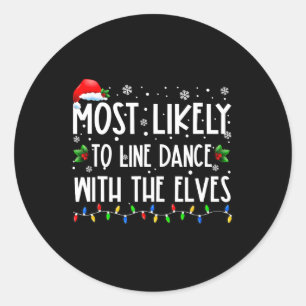 Het meest waarschijnlijke om Dans met Elves Kerstm Ronde Sticker