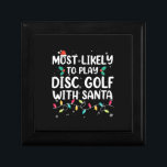 Het meest waarschijnlijke om schijfGolf met Kerstm Cadeaudoosje<br><div class="desc">Meest waarschijnlijk disc golf spelen met kerstman pyjama's</div>