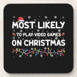 Het meest waarschijnlijke om videogames op kerstga bier onderzetter<br><div class="desc">Het meest waarschijnlijke om videogames op kerstgamer te spelen</div>