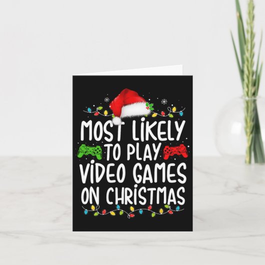 Het meest waarschijnlijke om videogames op kerstga kaart (Voorkant)
