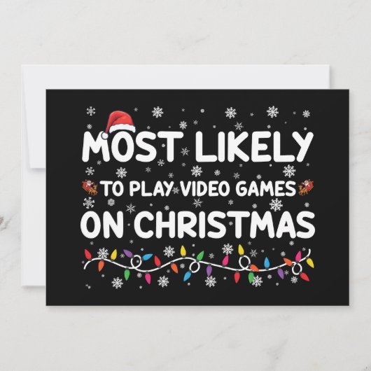 Het meest waarschijnlijke om videogames op kerstga kaart (Voorkant)