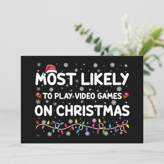 Het meest waarschijnlijke om videogames op kerstga kaart (Staand voorkant)