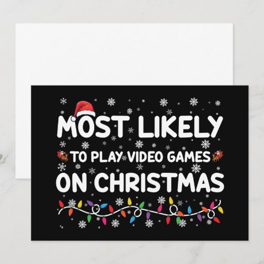 Het meest waarschijnlijke om videogames op kerstga kaart (Voorkant / Achterkant)