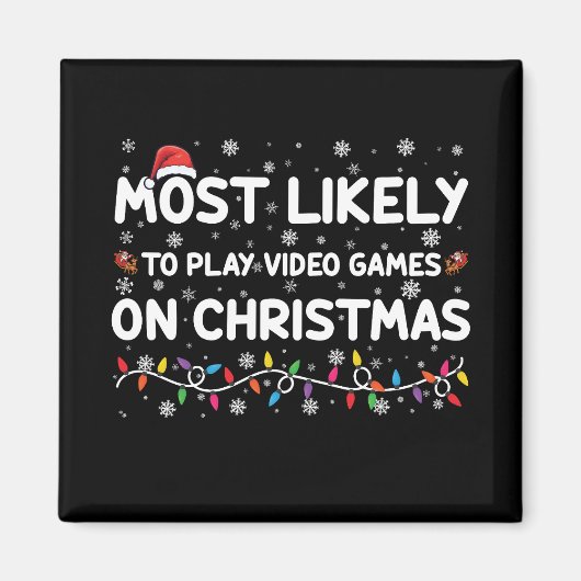 Het meest waarschijnlijke om videogames op kerstga magneet (Voorkant)