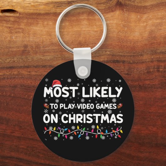 Het meest waarschijnlijke om videogames op kerstga sleutelhanger (Voorkant)