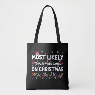Het meest waarschijnlijke om videogames op kerstga tote bag