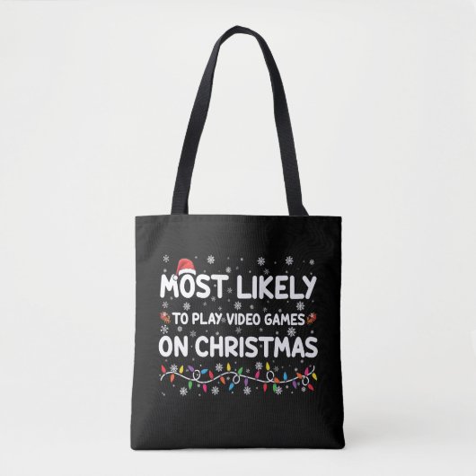 Het meest waarschijnlijke om videogames op kerstga tote bag (Voorkant)