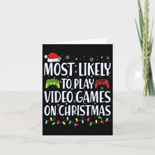 Het meest waarschijnlijke om videogames op Kerstmi Kaart (Voorkant)