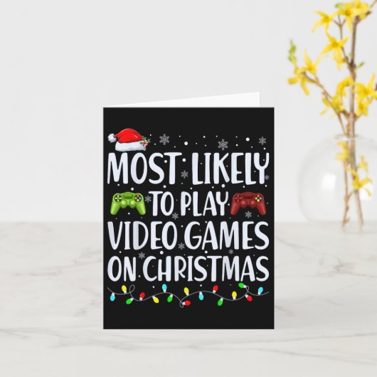 Het meest waarschijnlijke om videogames op Kerstmi Kaart (Gele Bloem)