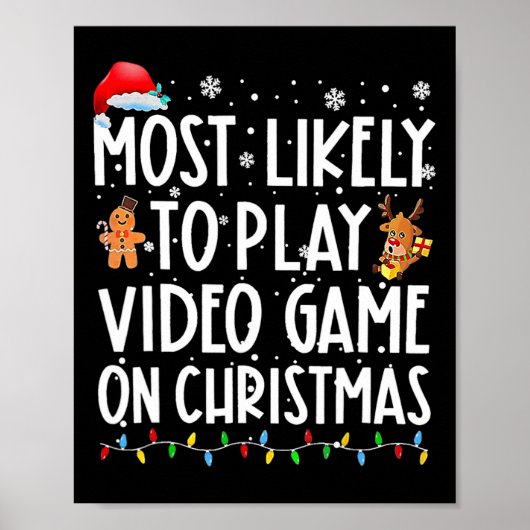 Het meest waarschijnlijke om videogames op Kerstmi Poster (Voorkant)