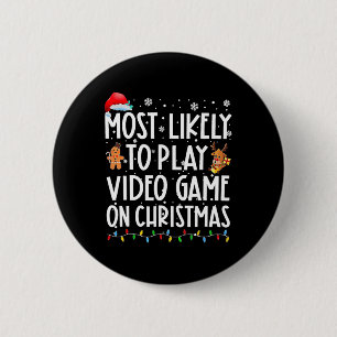 Het meest waarschijnlijke om videogames op Kerstmi Ronde Button 5,7 Cm