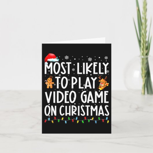 Het meest waarschijnlijke om videospel op kerstker kaart (Voorkant)