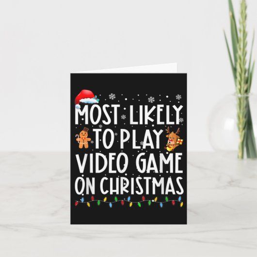 Het meest waarschijnlijke om videospel op kerstker kaart (Voorkant)