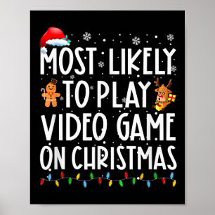 Het meest waarschijnlijke om videospel op kerstker poster