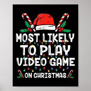 Het meest waarschijnlijke om videospel op kerstker poster