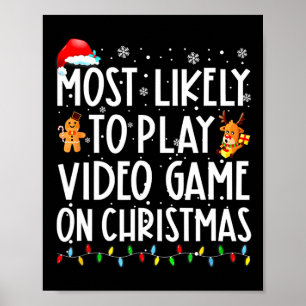 Het meest waarschijnlijke om videospel op kerstker poster