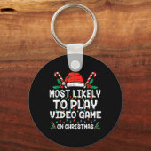 Het meest waarschijnlijke om videospel op kerstker sleutelhanger (Voorkant)