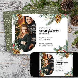 Het meest wonderbaarlijke nieuws Holly Pine Foto Z Feestdagenkaart