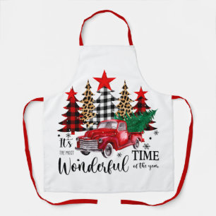 Het meest wonderbaarlijke tijd apron vintage rode  schort