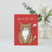 Het meh-Rry Briefkaart van Kerstmis van de Kat van (Staand voorkant)