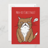Het meh-Rry Briefkaart van Kerstmis van de Kat van (Voorkant / Achterkant)