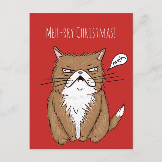 Het meh-Rry Briefkaart van Kerstmis van de Kat van (Voorkant)