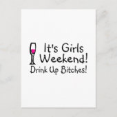 Het Meisenweekend Drink wijn op Briefkaart (Voorkant)