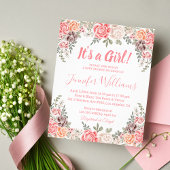 het meisje baby shower boho flower flyer