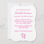 Het meisje Baby shower Cute Pink-voetafdrukken Kaart (Achterkant)