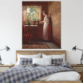 Het Meisje bij het Raam Canvas Afdruk (Insitu (Slaapkamer))