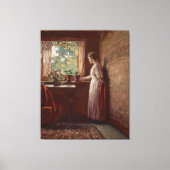 Het Meisje bij het Raam Canvas Afdruk (Voorkant)