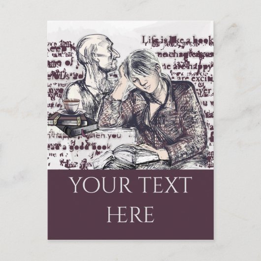 Het meisje dat een boek leest briefkaart (Voorkant)