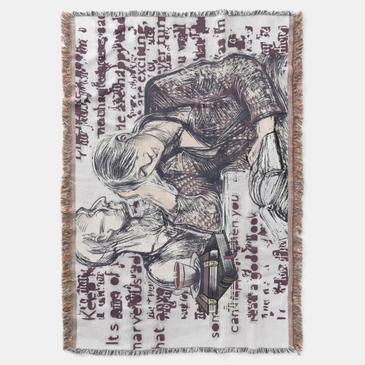 Het meisje dat een boek leest deken (Voorkant Verticaal)