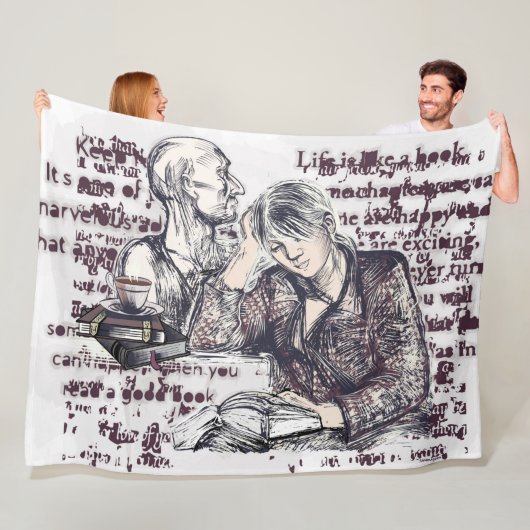 Het meisje dat een boek leest fleece deken (In situ)