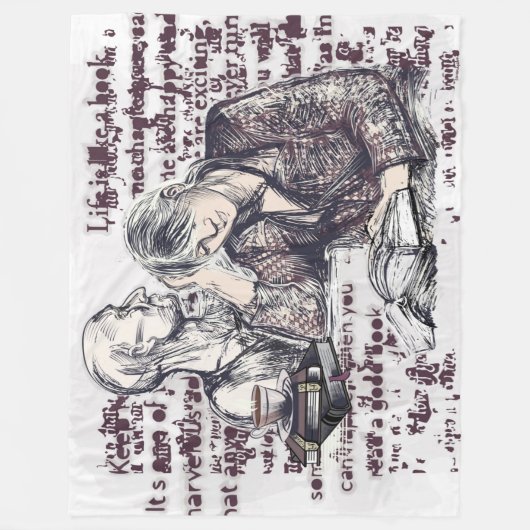 Het meisje dat een boek leest fleece deken (Voorkant)