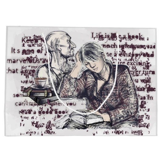 Het meisje dat een boek leest groot cadeauzakje (Achterkant)