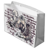 Het meisje dat een boek leest groot cadeauzakje (Achterkant Gekanteld)