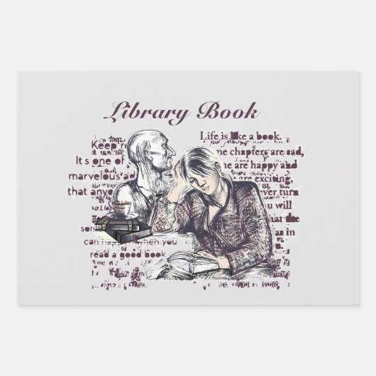 Het meisje dat een boek leest inpakpapier vel (Voorkant 3)