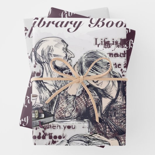 Het meisje dat een boek leest inpakpapier vel (In situ)