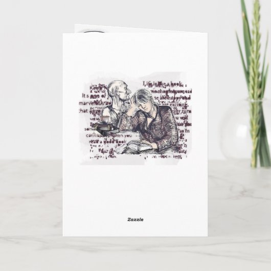 Het meisje dat een boek leest kaart (Achterkant)