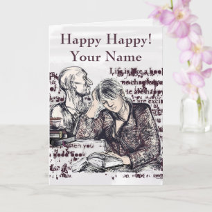 Het meisje dat een boek leest kaart