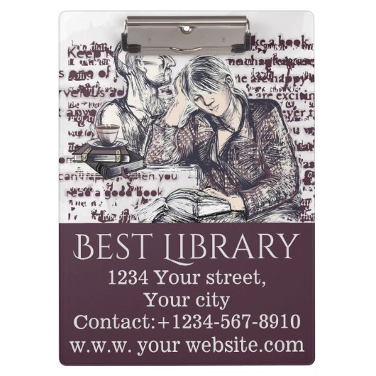 Het meisje dat een boek leest klembord (Voorkant)