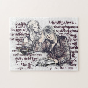 Het meisje dat een boek leest legpuzzel