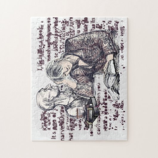 Het meisje dat een boek leest legpuzzel (Verticaal)