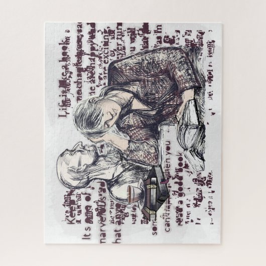 Het meisje dat een boek leest legpuzzel (Verticaal)