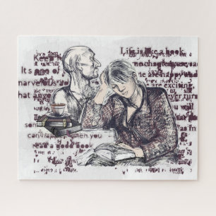 Het meisje dat een boek leest legpuzzel