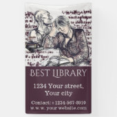 Het meisje dat een boek leest spandoek (Verticaal)