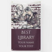 Het meisje dat een boek leest spandoek (Verticaal)